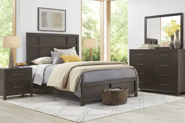 Woodley Dark Brown 5 Pc Queen Panel Bedroom