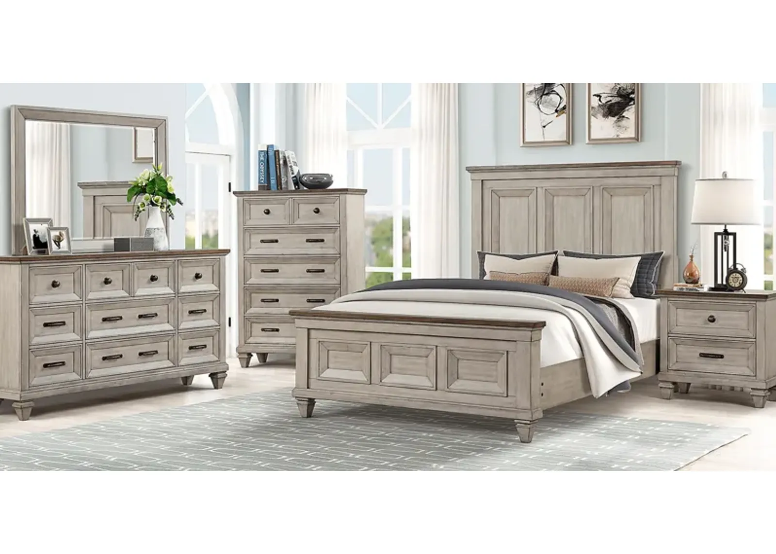 Bridgewood Cream 5 Pc Queen Panel Bedroom