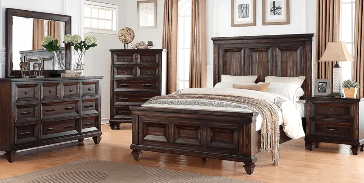 Bridgewood Walnut 5 Pc Queen Panel Bedroom