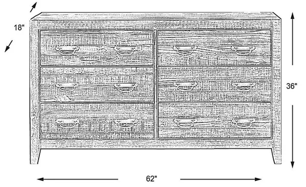 Palm Grove Taffy Dresser