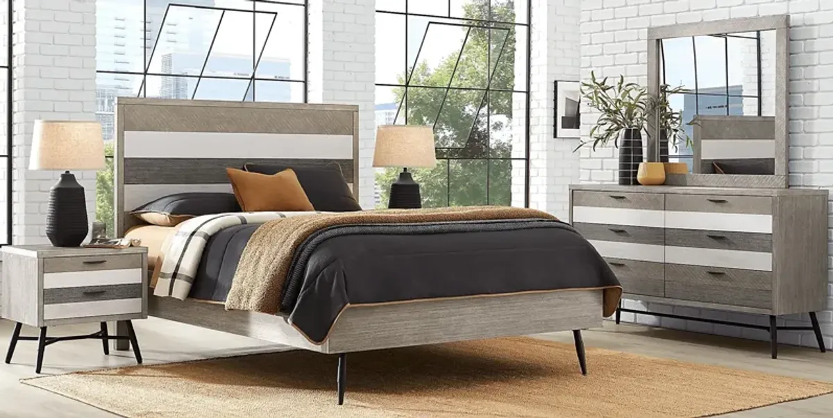 Midtown Loft Gray 5 Pc Queen Panel Bedroom