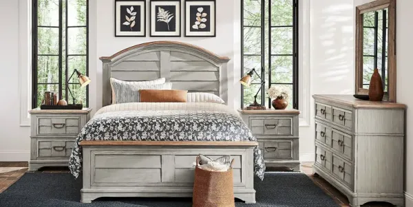 ペンギンロマンスドーン　3カートン Cindy Crawford Home Pine Manor Gray 7 Pc King Panel Bedroom
