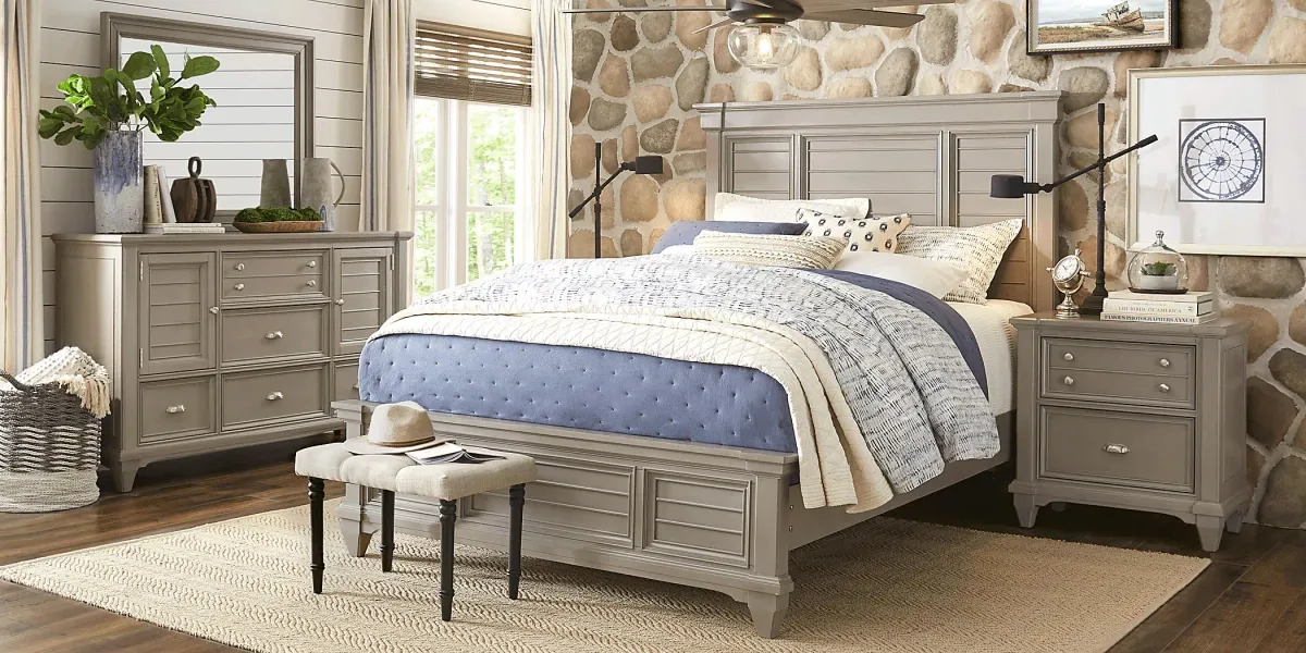 Hilton Head Gray 5 Pc Queen Panel Bedroom