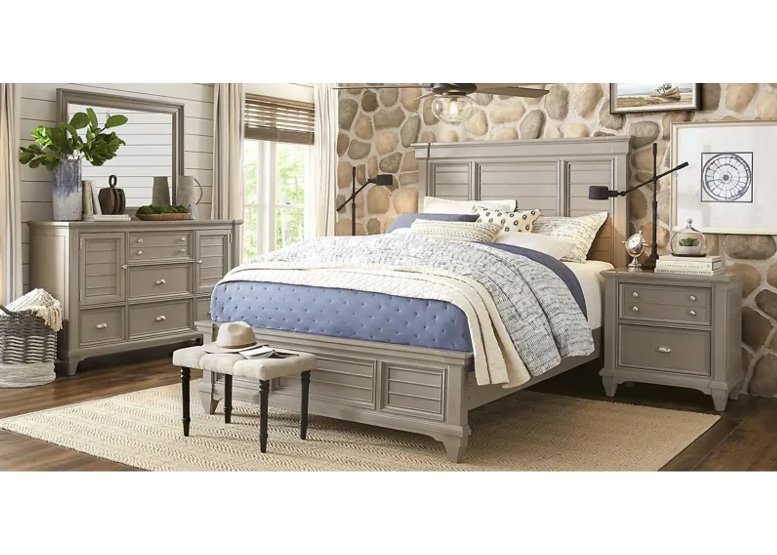 Hilton Head Gray 5 Pc Queen Panel Bedroom