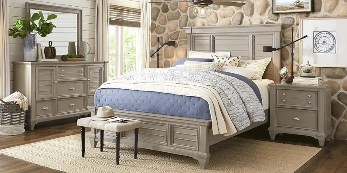 Hilton Head Gray 5 Pc Queen Panel Bedroom