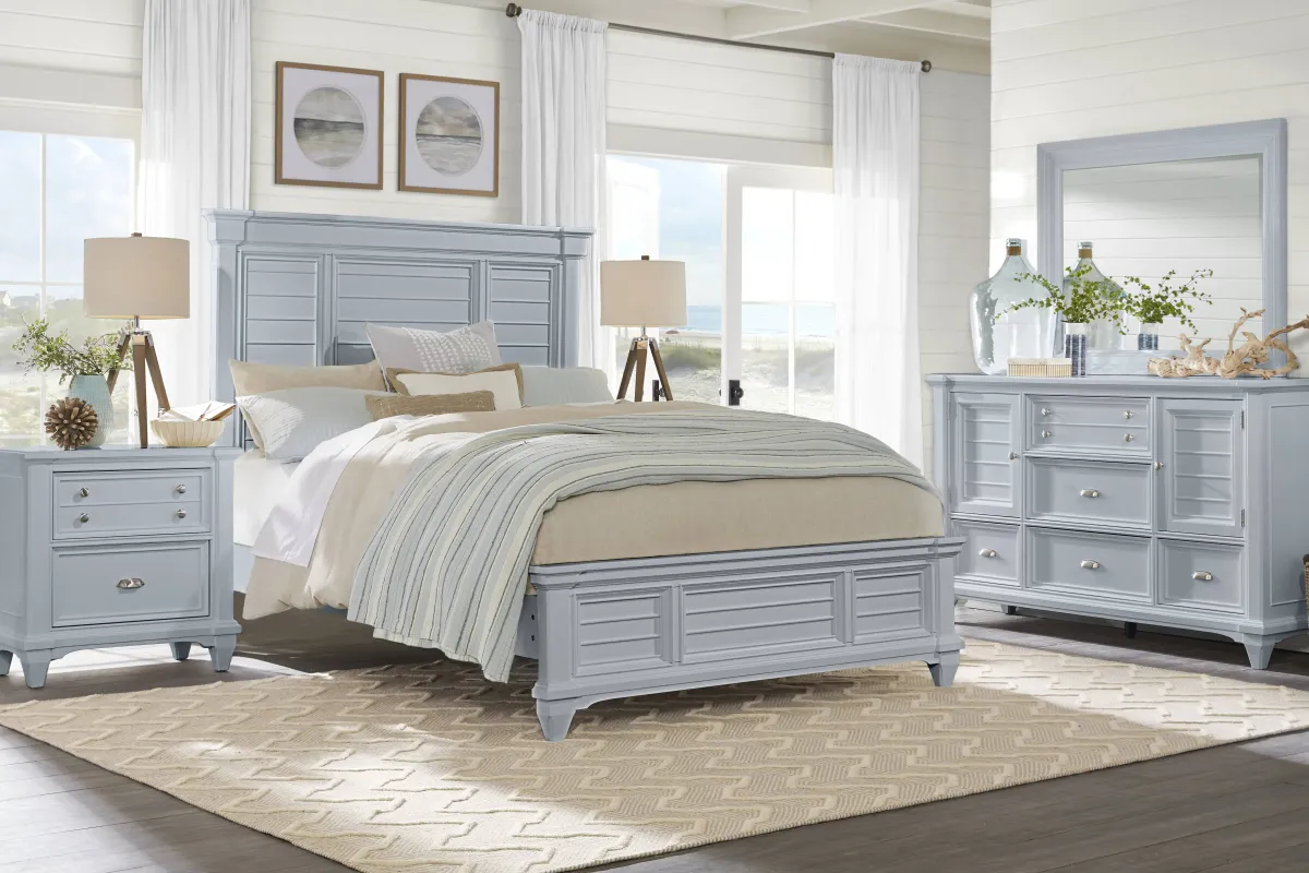Hilton Head Blue 5 Pc Queen Panel Bedroom