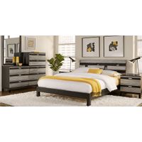 Gardenia Silver 5 Pc Queen Platform Bedroom