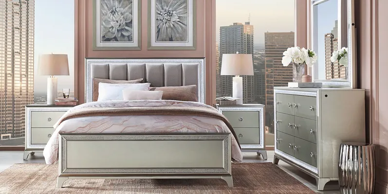 Avery Silver 5 Pc Queen Bedroom