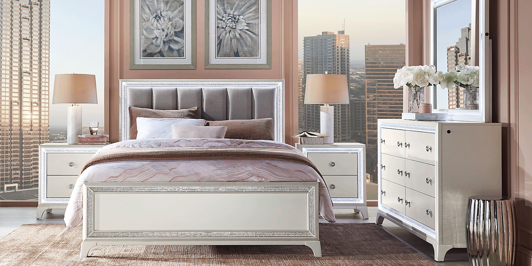 Avery White 5 Pc Queen Bedroom