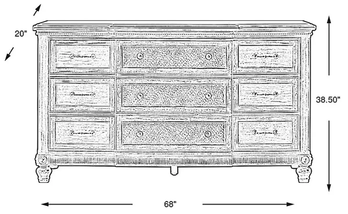 West Indies Brown Dresser