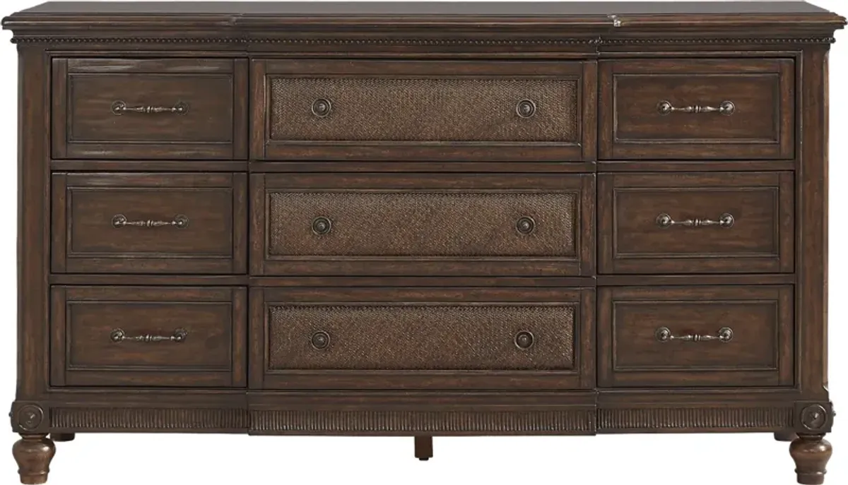 West Indies Brown 5 Pc Queen Panel Bedroom