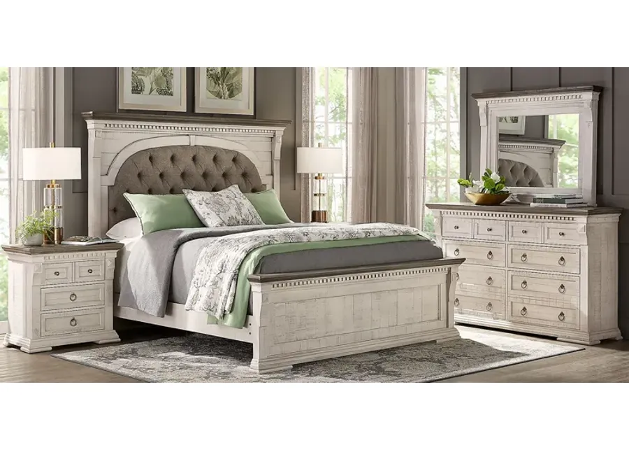 Crestwell Manor White 5 Pc Queen Upholstered Bedroom