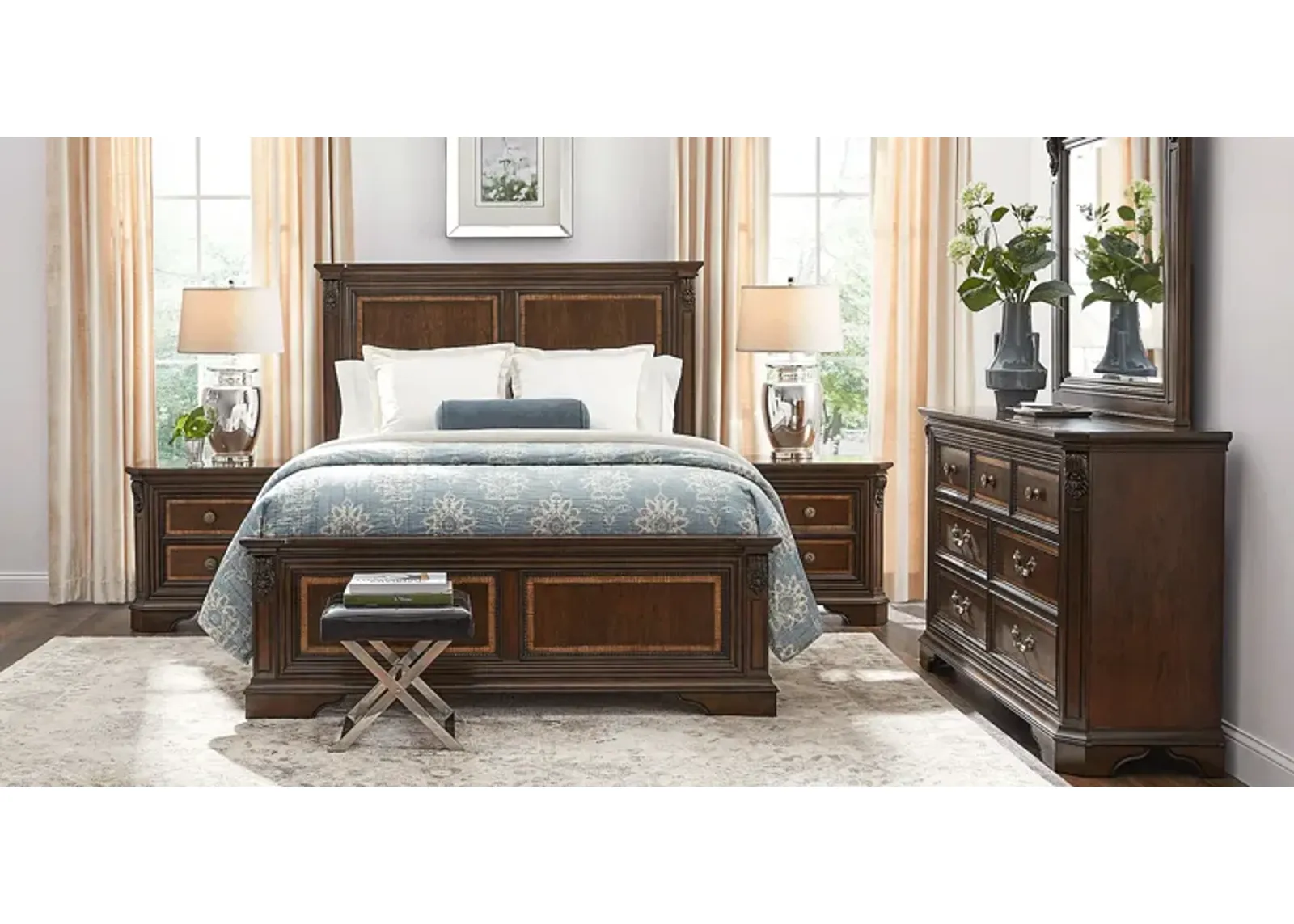 Fuller Brown Cherry 5 Pc Queen Panel Bedroom