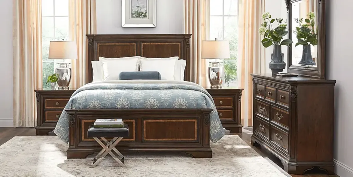 Fuller Brown Cherry 5 Pc Queen Panel Bedroom