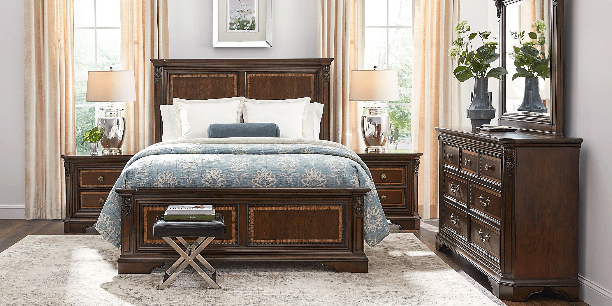 Fuller Brown Cherry 5 Pc Queen Panel Bedroom