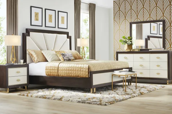 Belmont Place Espresso 5 Pc Queen Upholstered Bedroom