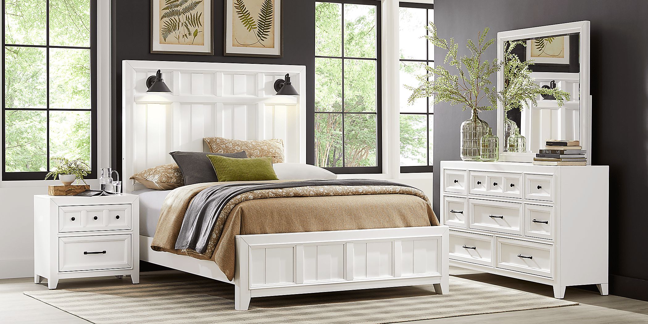 Owings Mill White 5 Pc King Panel Bedroom