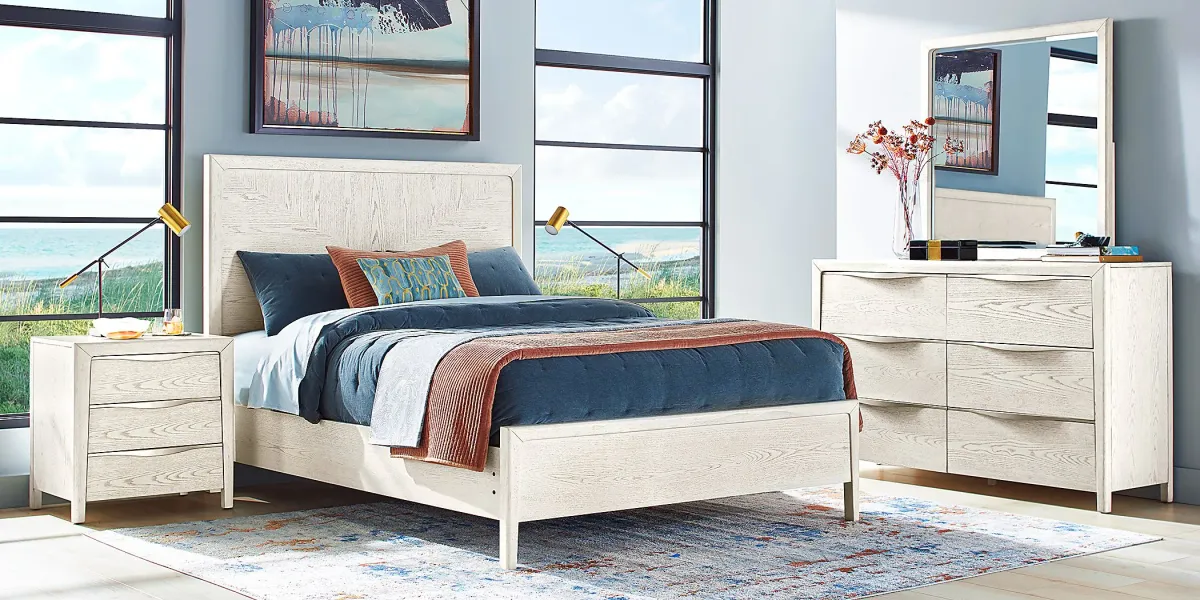 Rockport White 5 Pc King Panel Bedroom