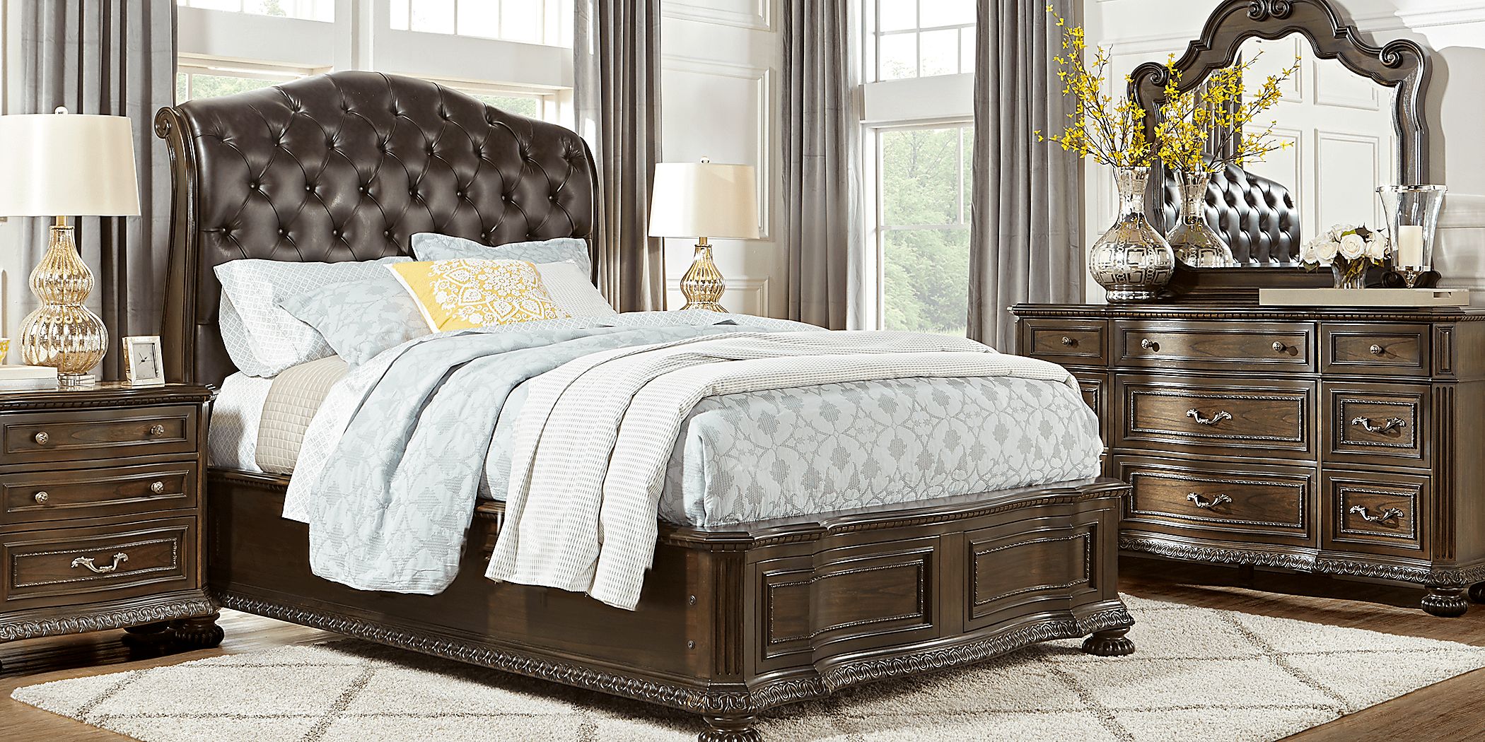 Whittington Cherry 5 Pc King Sleigh Bedroom