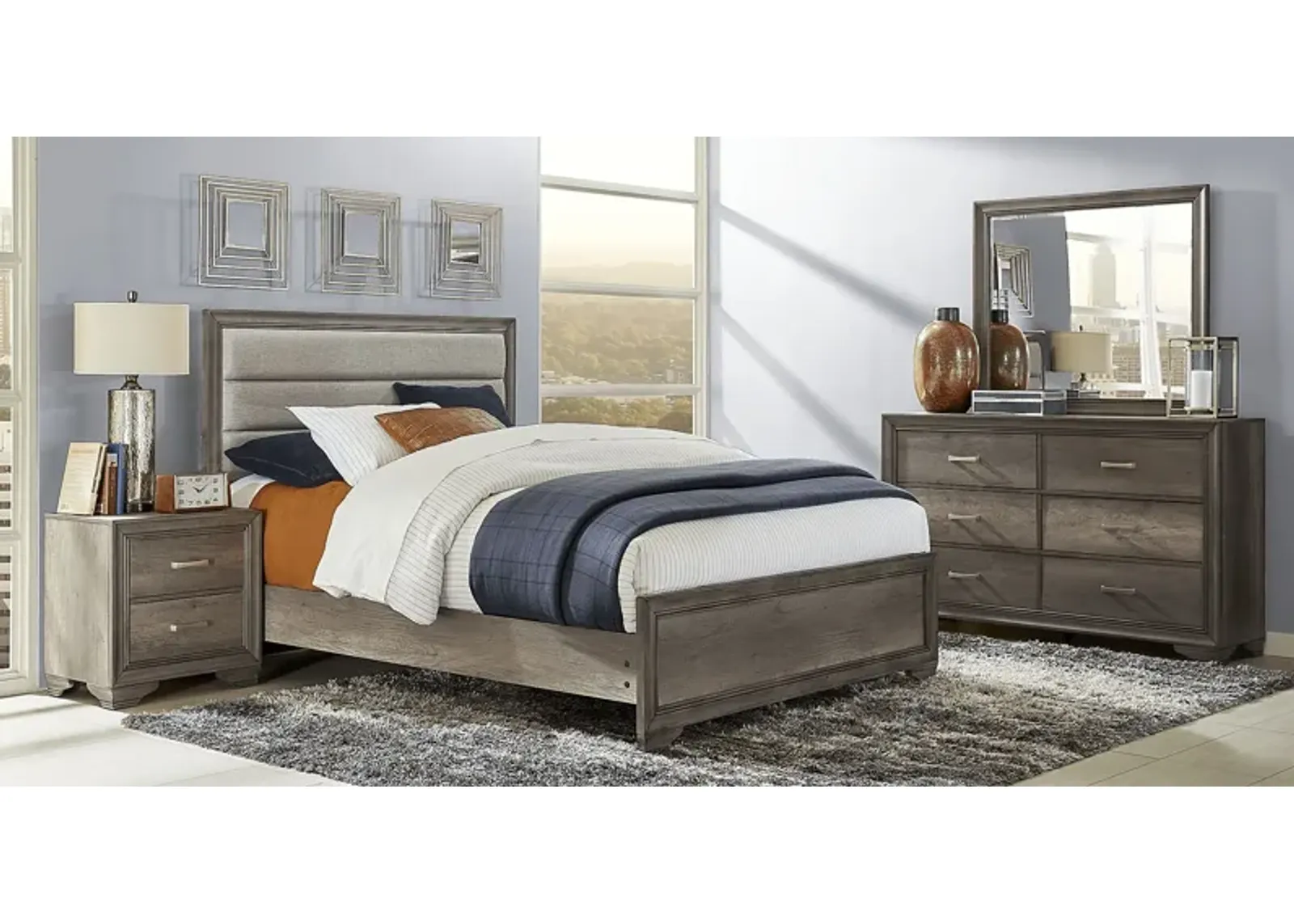 Marlow Gray 5 Pc King Panel Bedroom