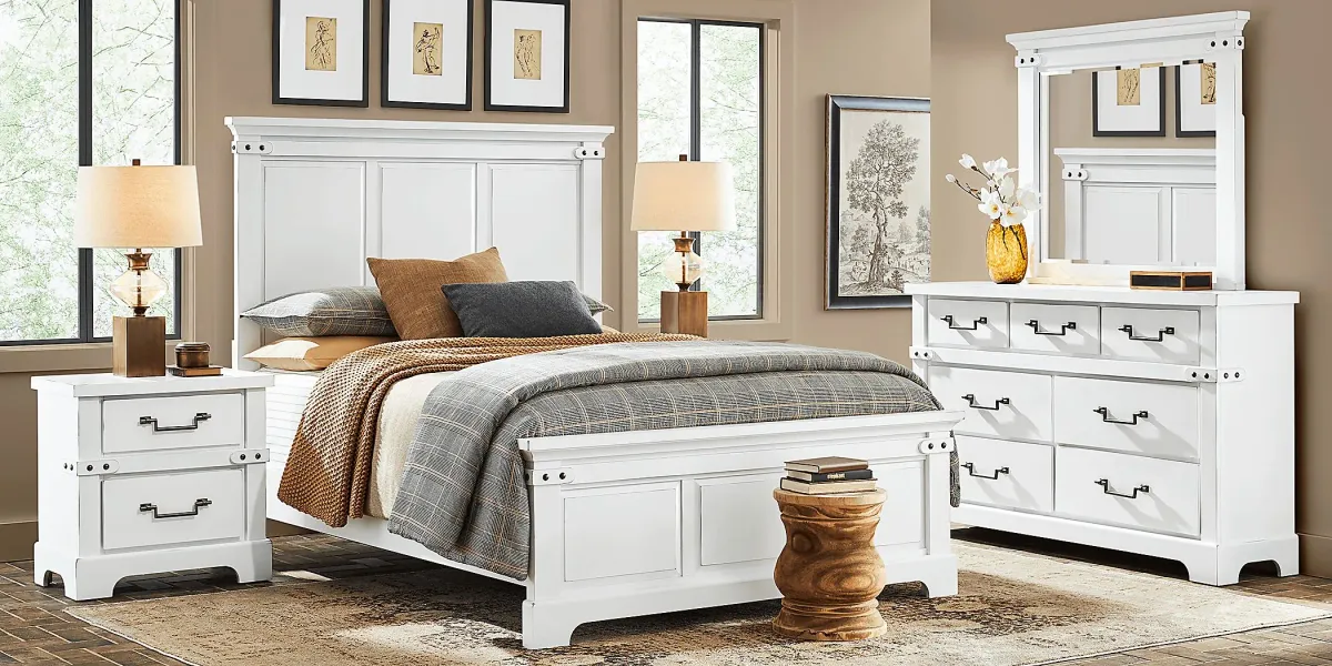 Fairhaven White 5 Pc King Panel Bedroom