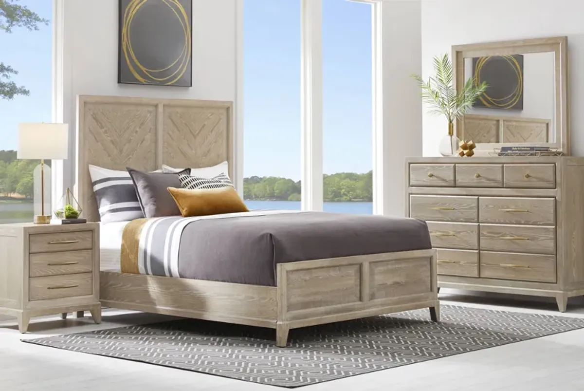 Kailey Park Light Oak 5 Pc King Panel Bedroom