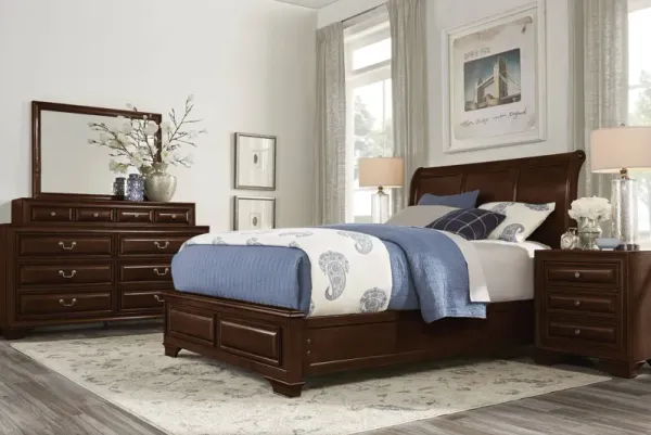 Mill Valley II Cherry 5 Pc King Sleigh Bedroom