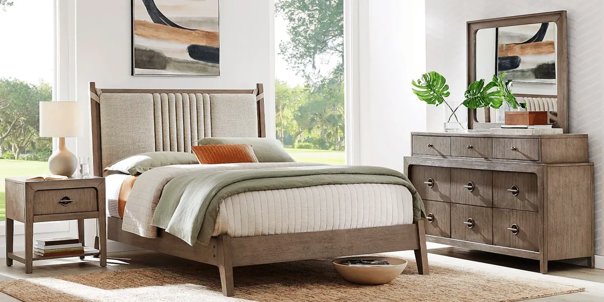 Jetty Beach Gray 5 Pc King Upholstered Bedroom