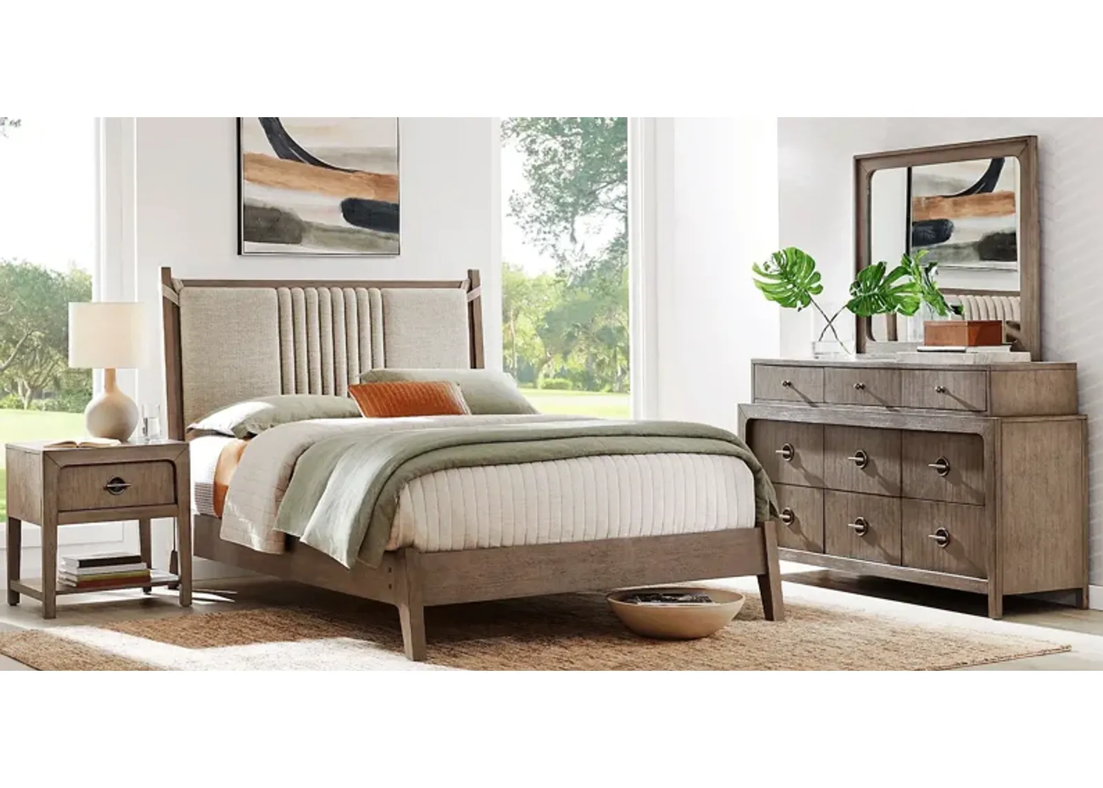 Jetty Beach Gray 5 Pc King Upholstered Bedroom