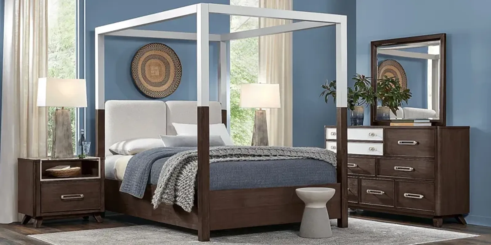 Prospect Heights Dark Brown 5 Pc King Canopy Bedroom