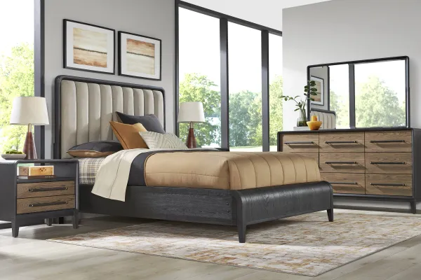 Archer Grove Black 5 Pc King Upholstered Bedroom