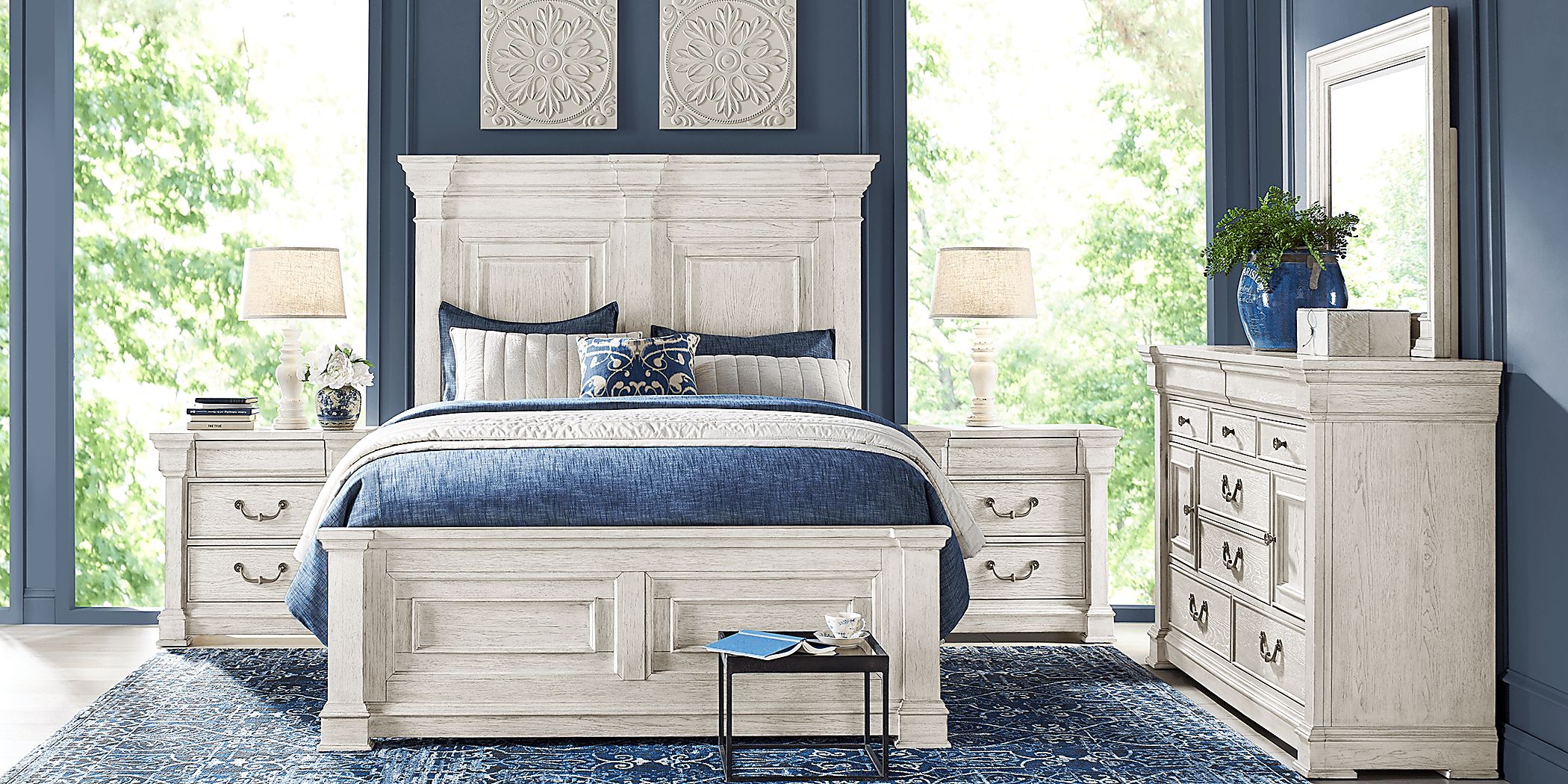 Landon Creek White 5 Pc King Panel Bedroom