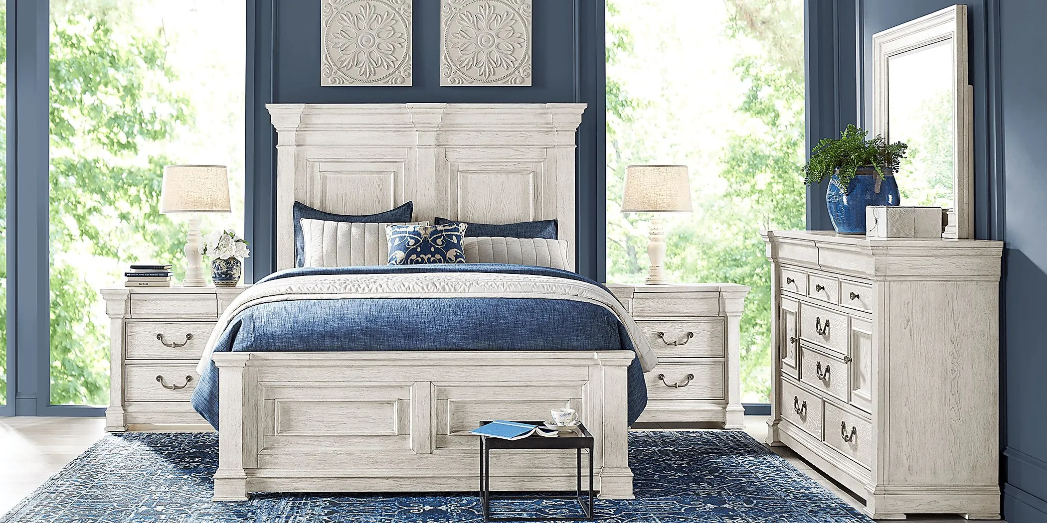 Landon Creek White 5 Pc King Panel Bedroom