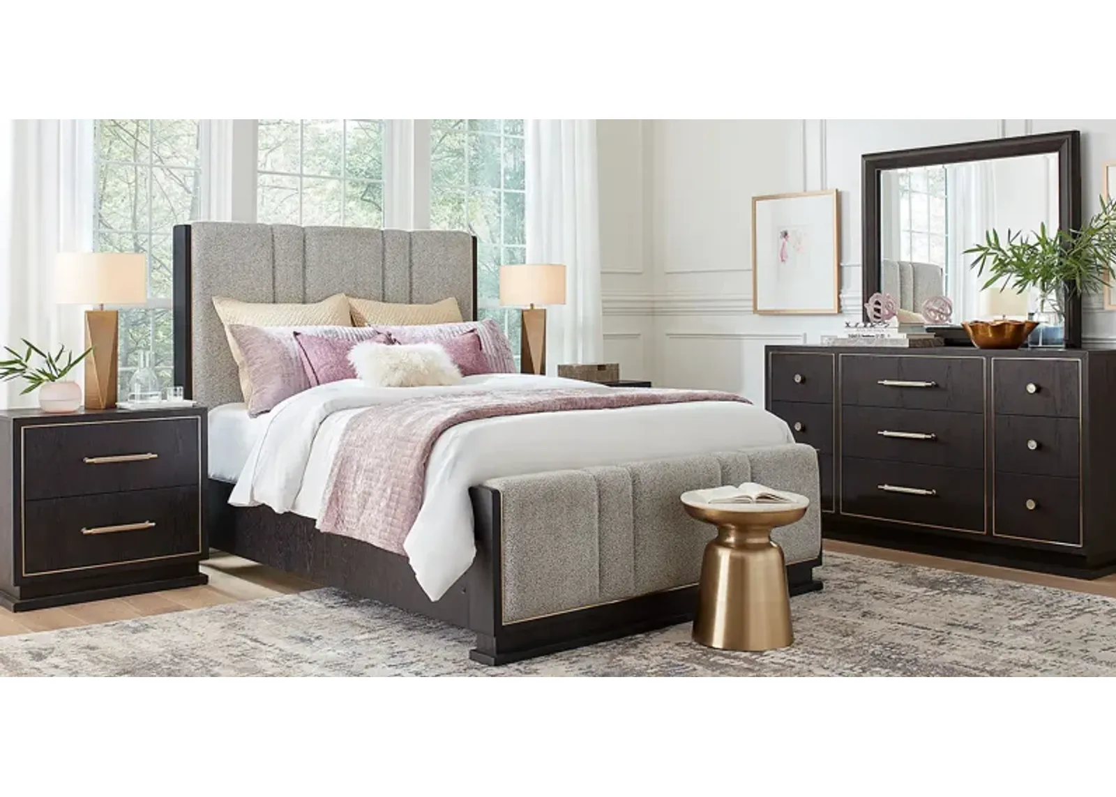 Wilshire Merlot 5 Pc King Upholstered Bedroom