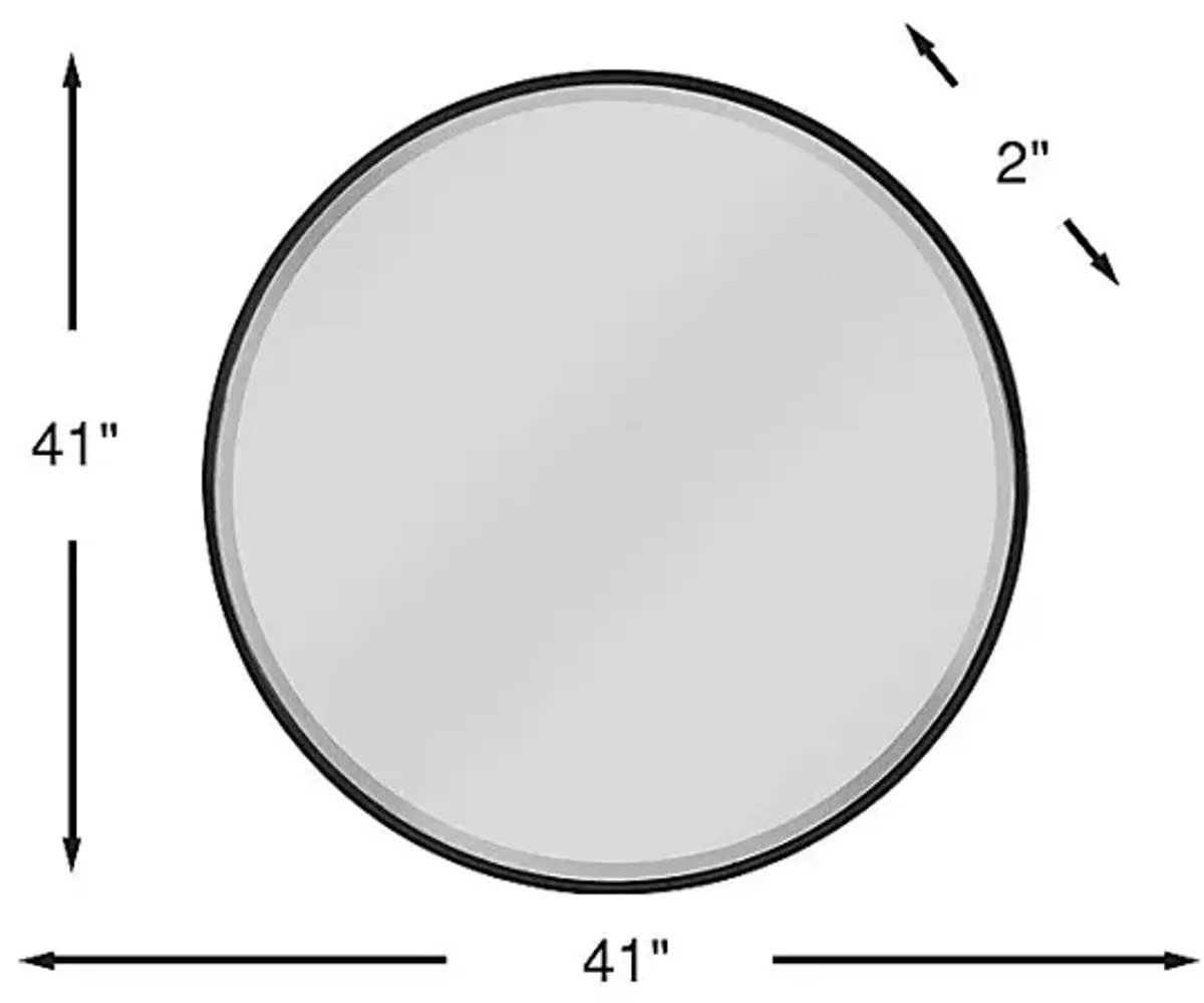 Addison Street Black Round Mirror