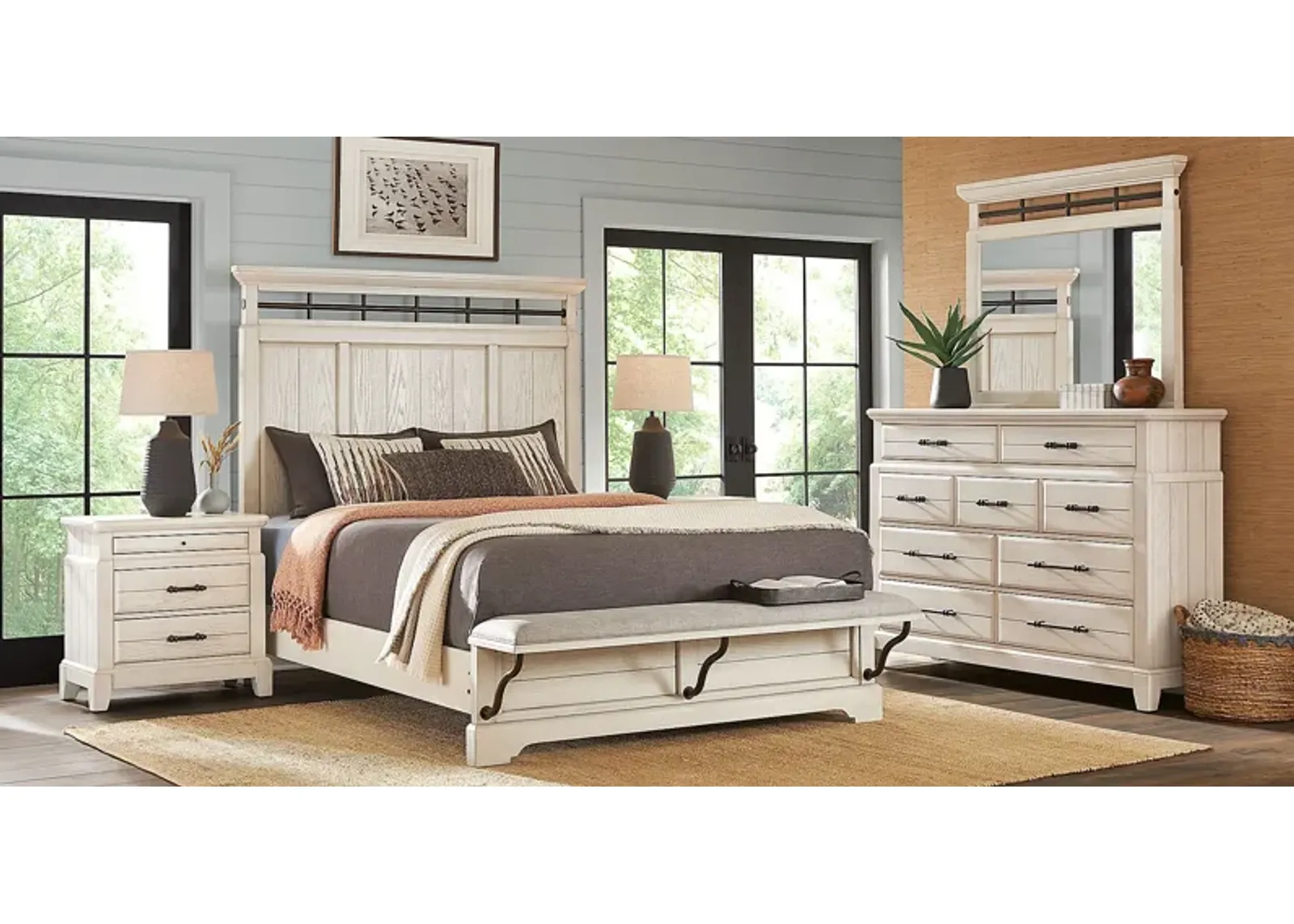 Montana Ridge White 5 Pc King Panel Bedroom