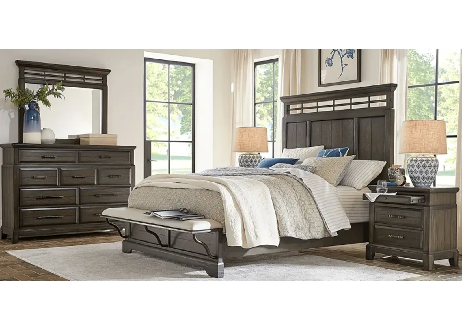 Montana Ridge Brown 5 Pc King Panel Bedroom