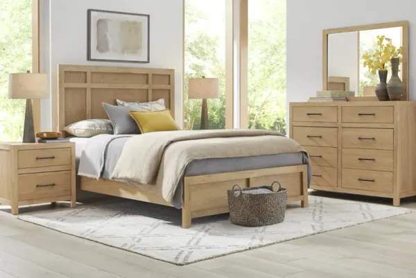 Woodley Natural 5 Pc King Panel Bedroom