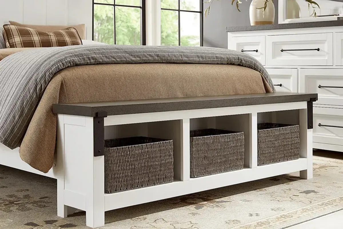 Tremblay Square White 5 Pc King Storage Bedroom