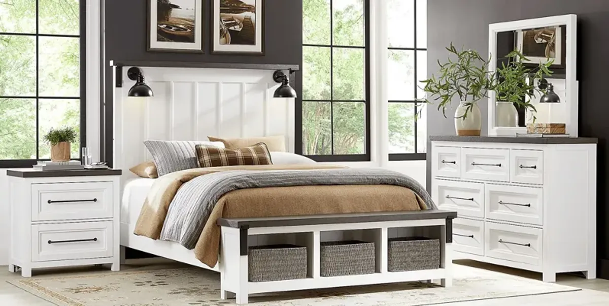 Tremblay Square White 5 Pc King Storage Bedroom