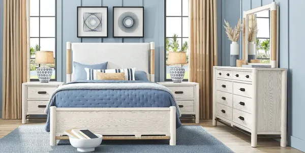 Caviar Cove White 5 Pc King Upholstered Bedroom