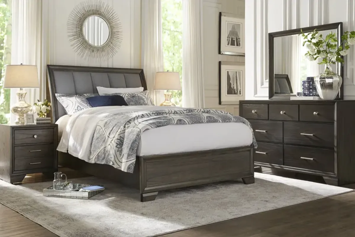 Beckwood Gray 5 Pc King Upholstered Sleigh Bedroom
