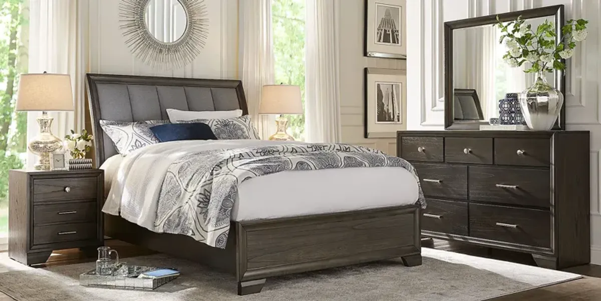 Beckwood Gray 5 Pc King Upholstered Sleigh Bedroom