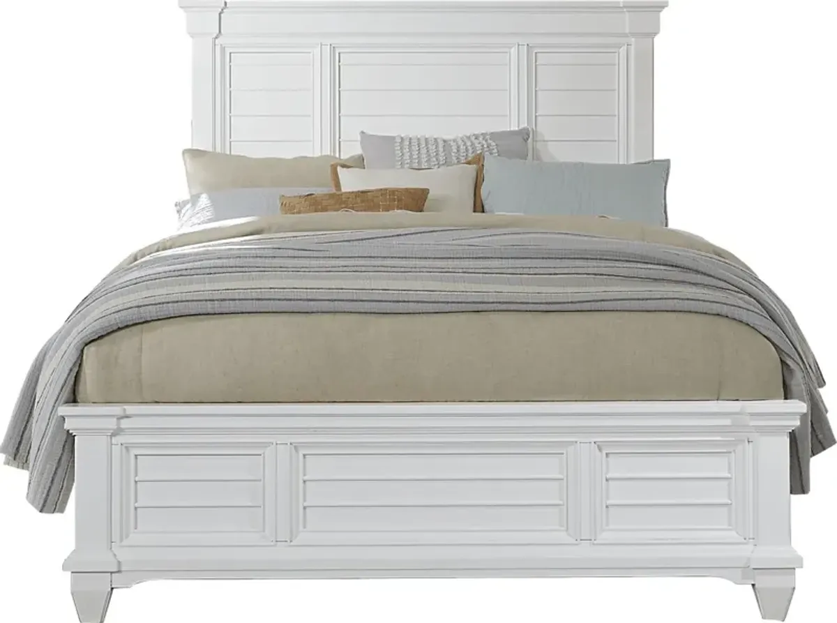 Hilton Head White 5 Pc King Panel Bedroom