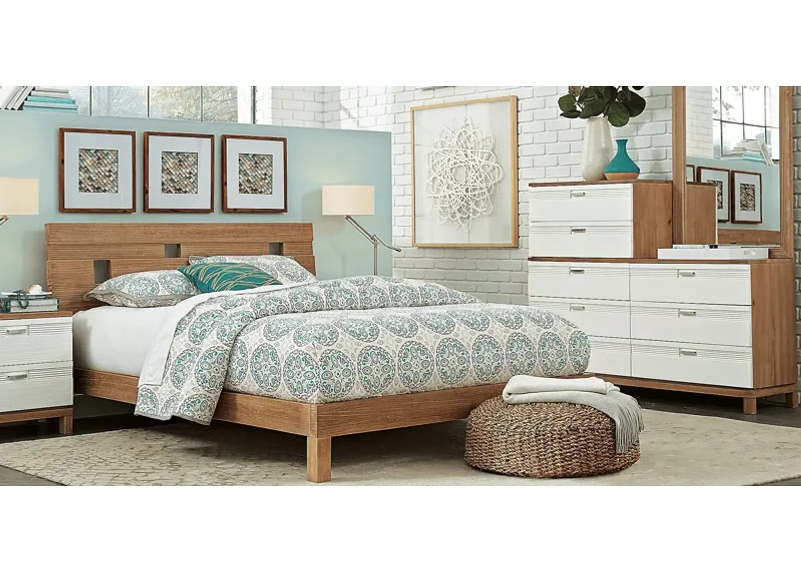 Gardenia Pecan 5 Pc King Platform Bedroom