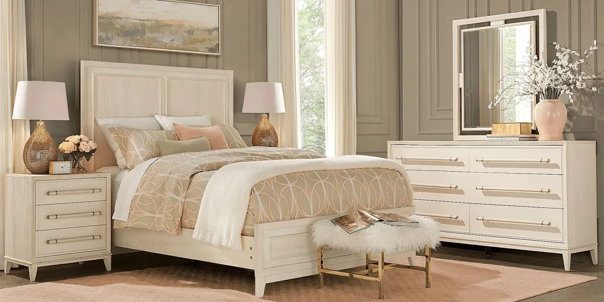 Clarissa White 5 Pc King Panel Bedroom