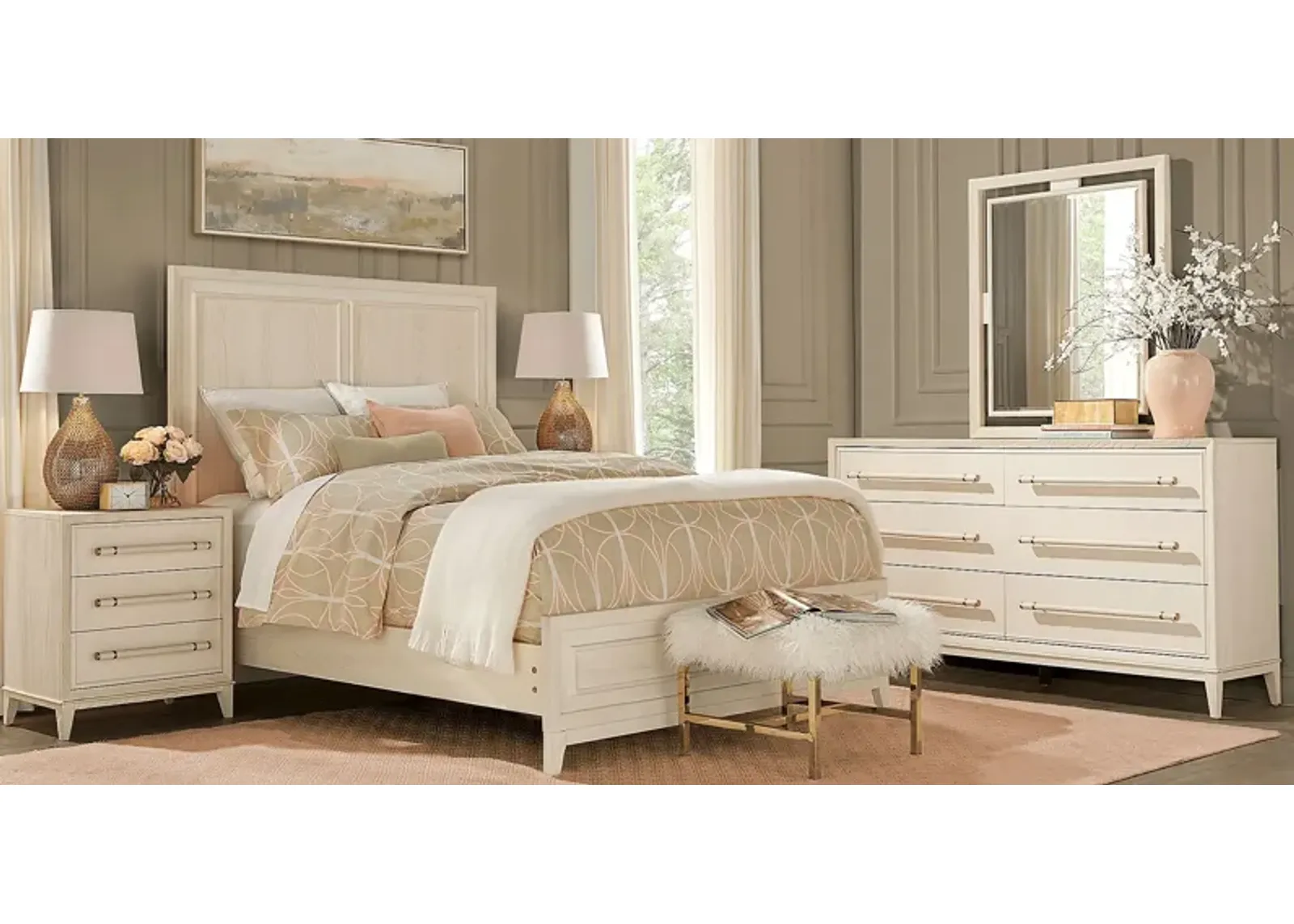 Clarissa White 5 Pc King Panel Bedroom