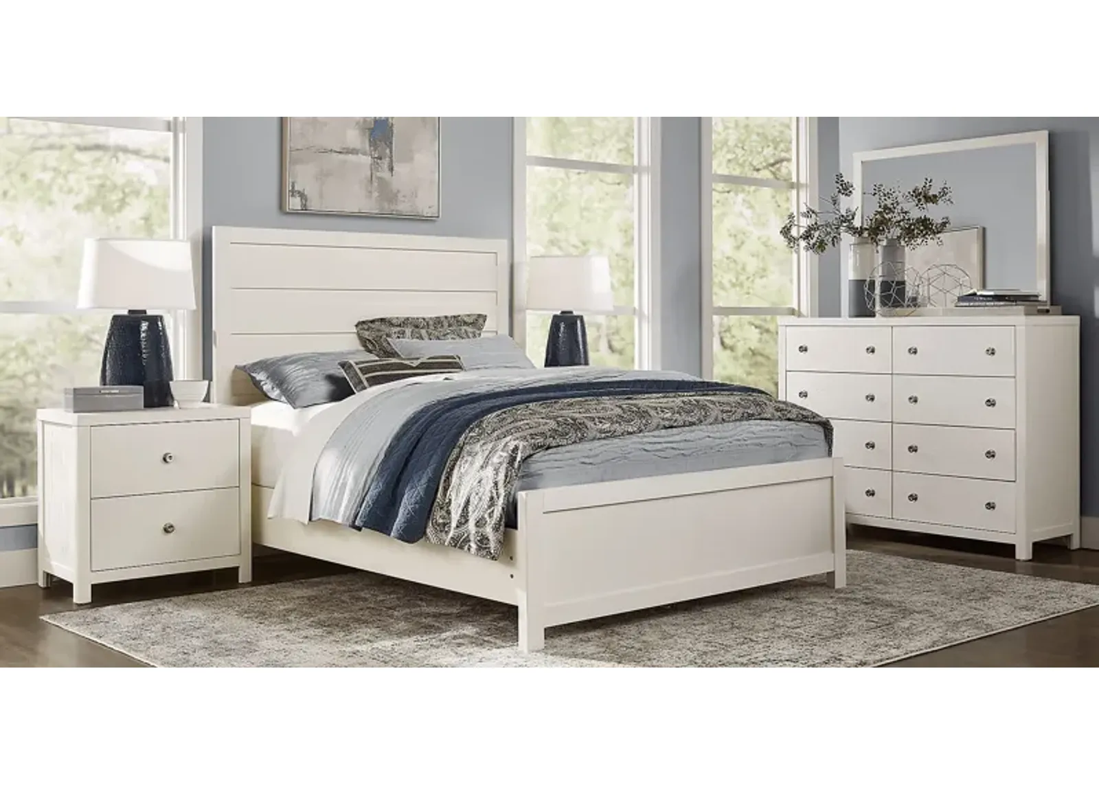 Barringer Place White 5 Pc King Panel Bedroom