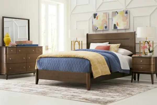 Devon Loft Walnut 5 Pc King Panel Bedroom