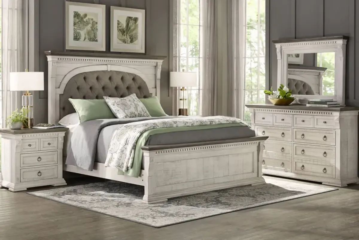 Crestwell Manor White 5 Pc King Upholstered Bedroom